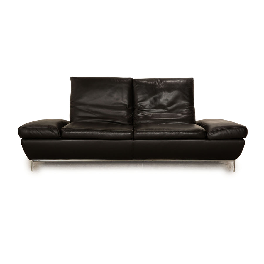 Koinor Leder Dreisitzer Schwarz manuelle Funktion Sofa Couch
