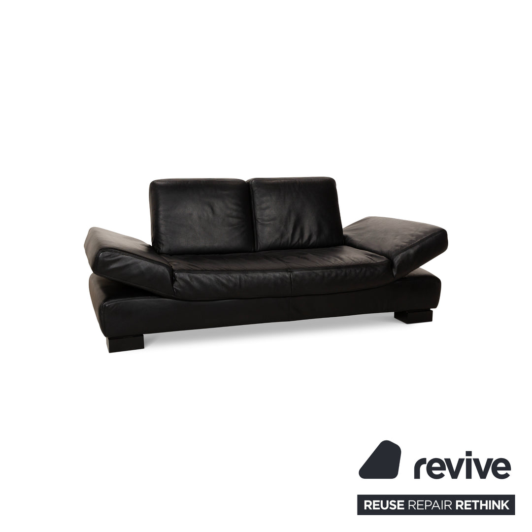 Koinor Leder Dreisitzer Schwarz manuelle Funktion Sofa Couch