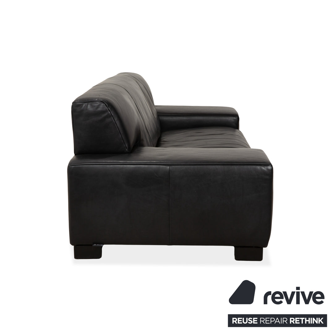 Koinor Leder Dreisitzer Schwarz Sofa Couch