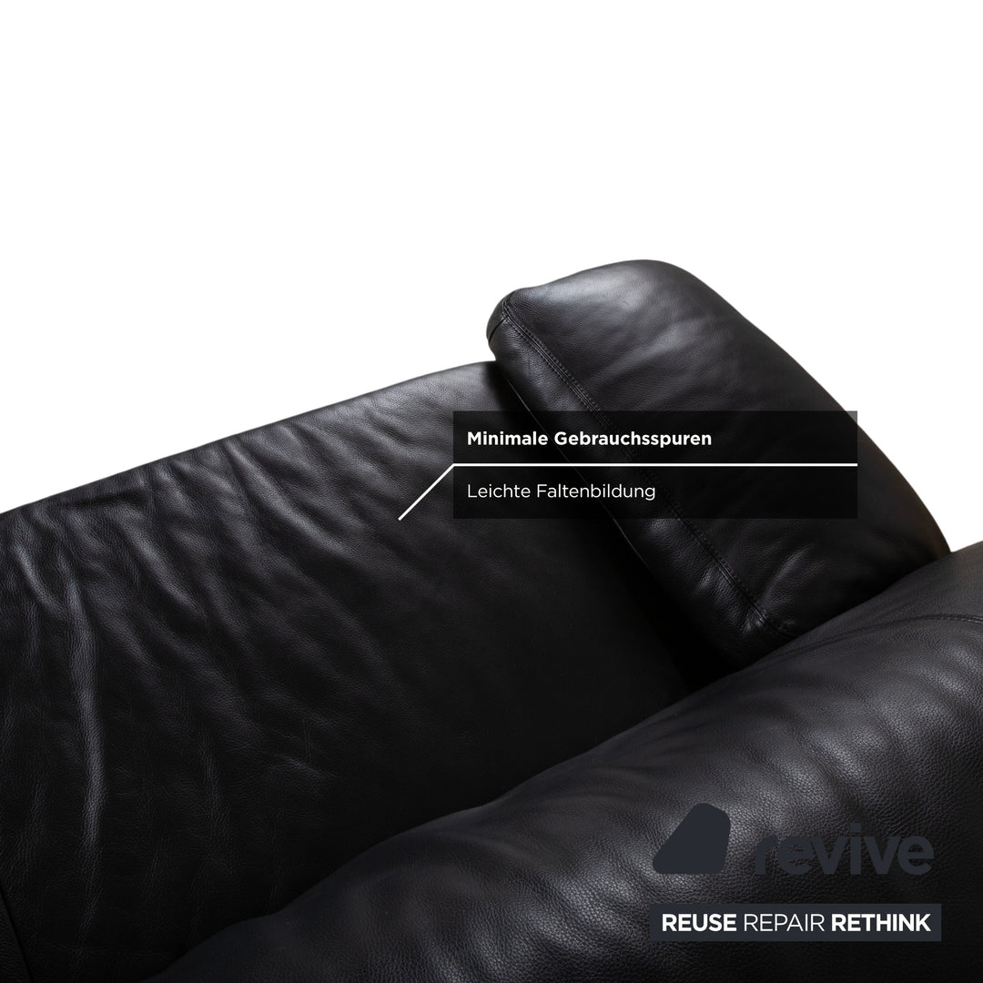 Koinor Leder Dreisitzer Schwarz Sofa Couch
