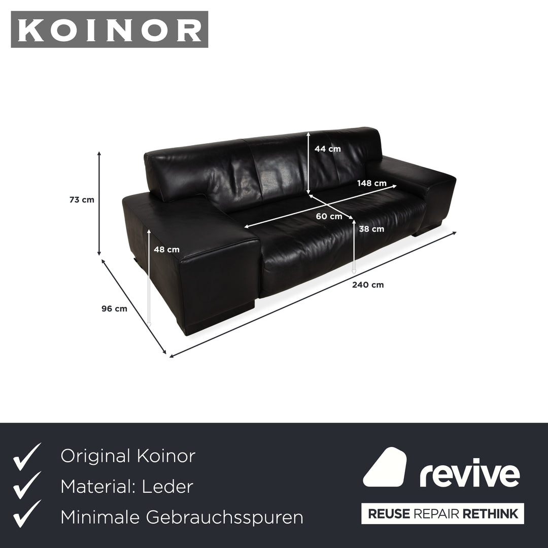 Koinor Leder Dreisitzer Schwarz Sofa Couch