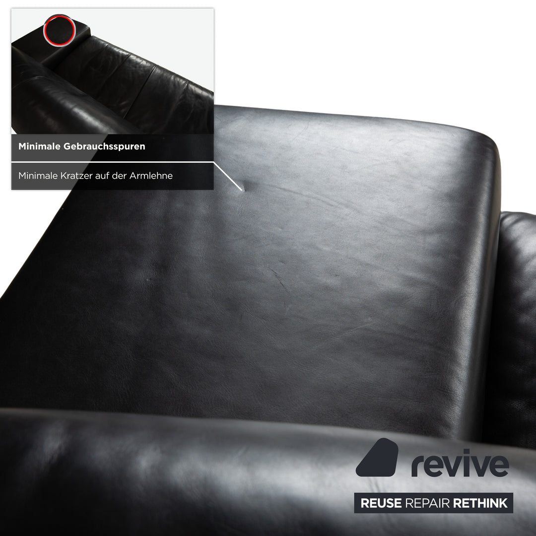 Koinor Leder Dreisitzer Schwarz Sofa Couch