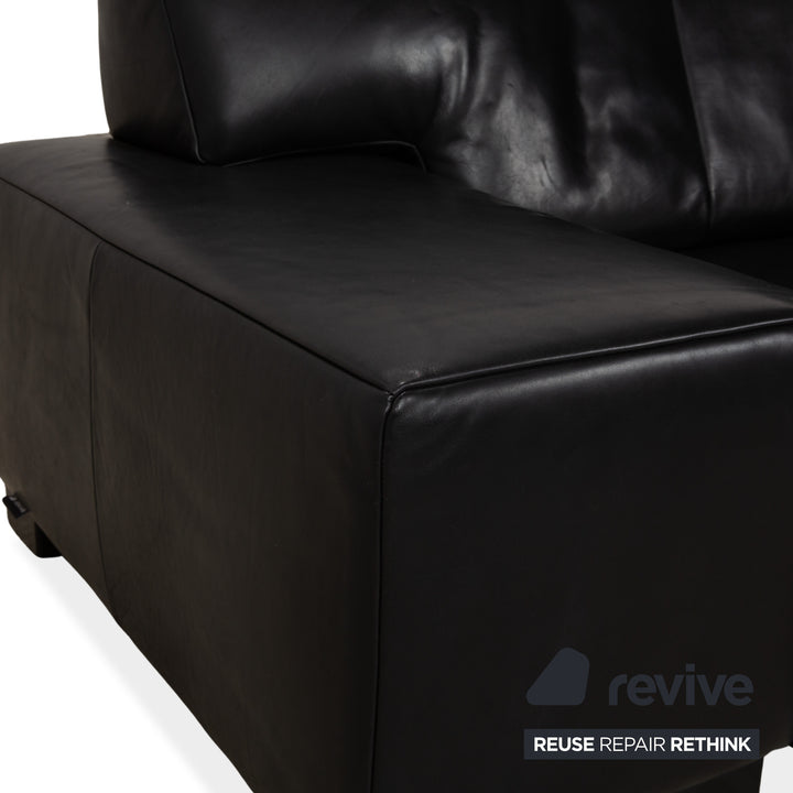 Koinor Leder Dreisitzer Schwarz Sofa Couch