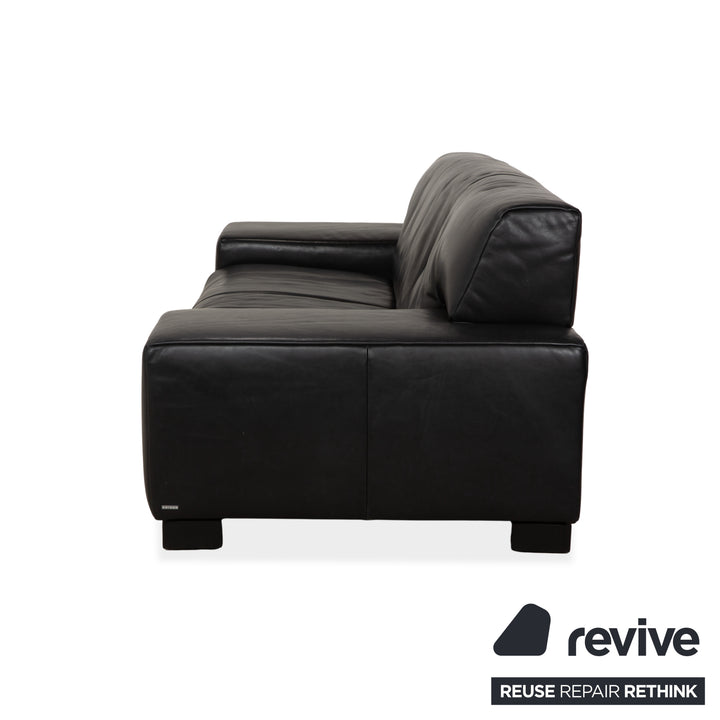 Koinor Leder Dreisitzer Schwarz Sofa Couch