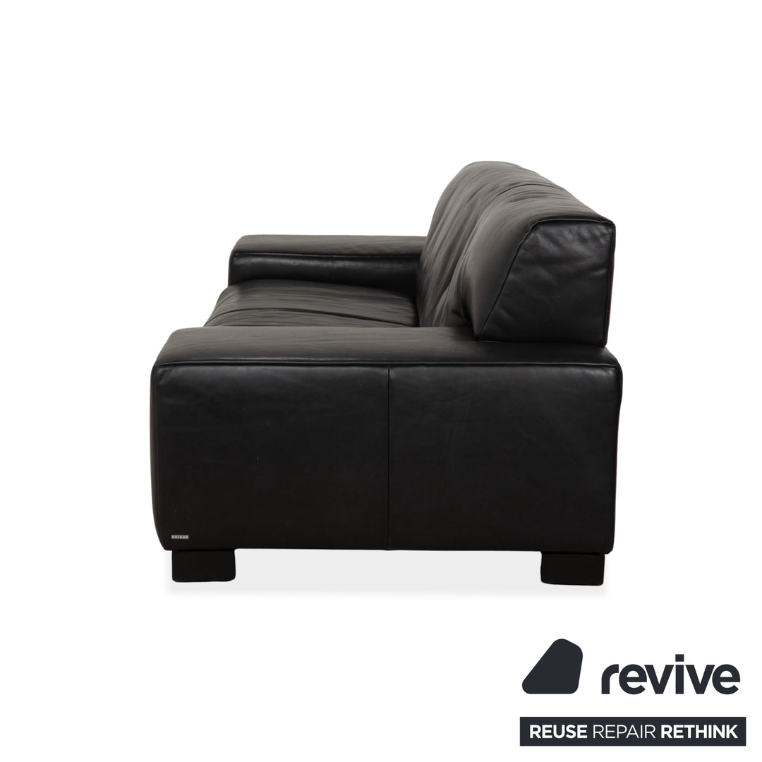 Koinor Leder Dreisitzer Schwarz Sofa Couch