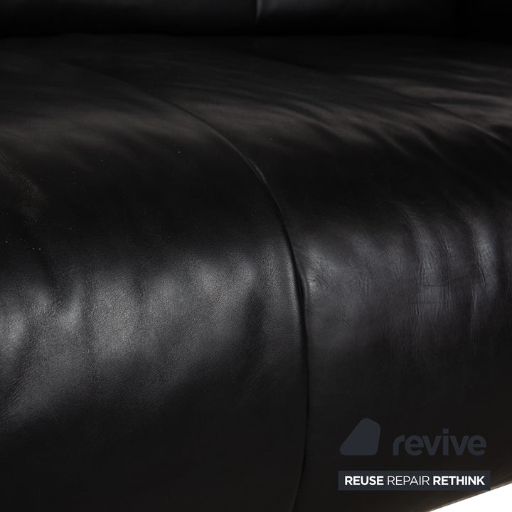 Koinor Leder Dreisitzer Schwarz Sofa Couch