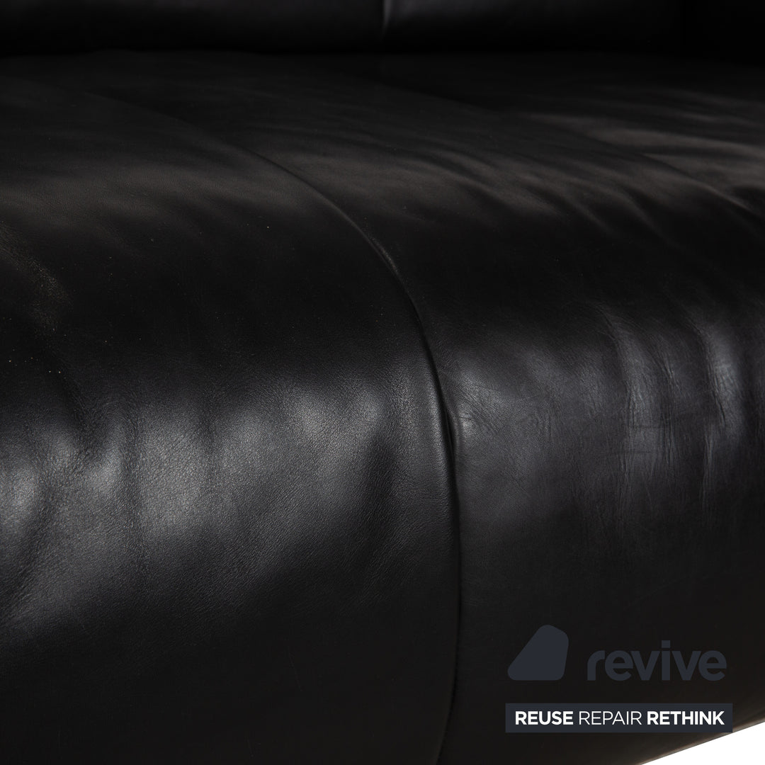 Koinor Leder Dreisitzer Schwarz Sofa Couch
