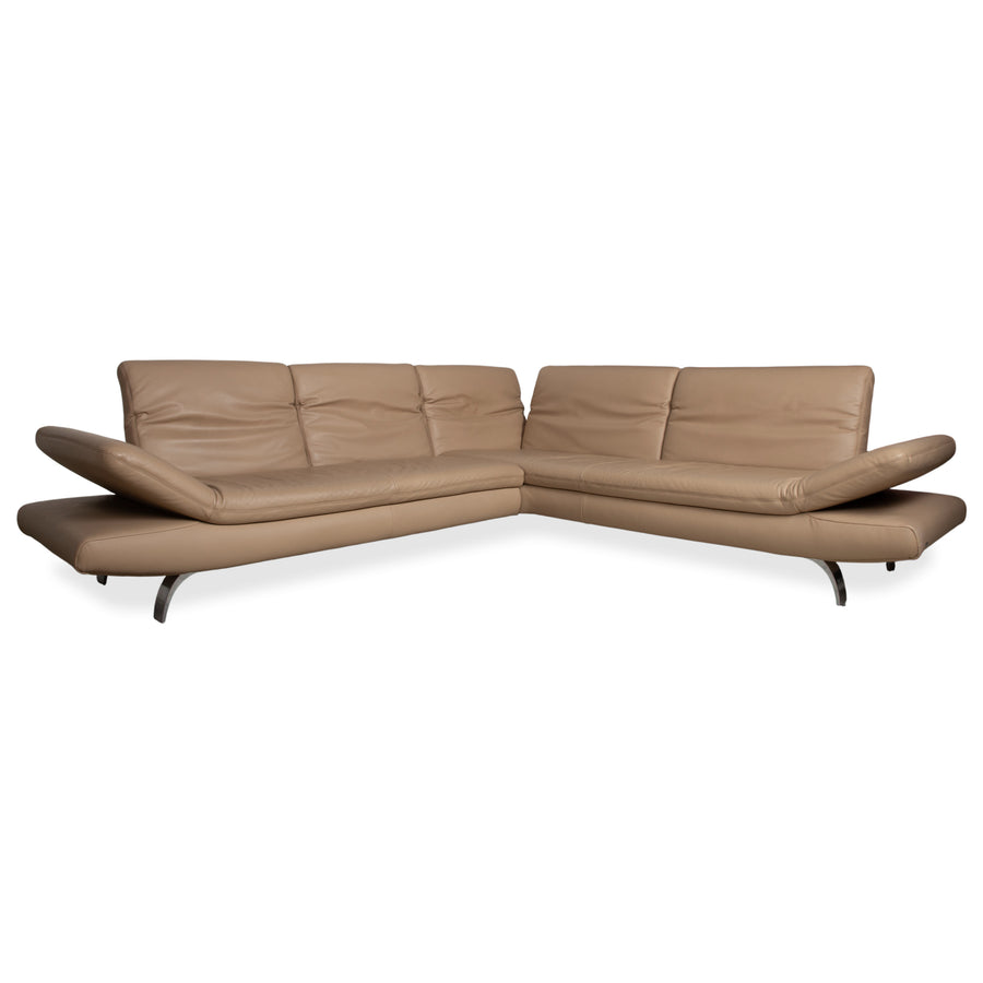 Koinor Leder Ecksofa Creme Beige manuelle Funktion Sofa Couch