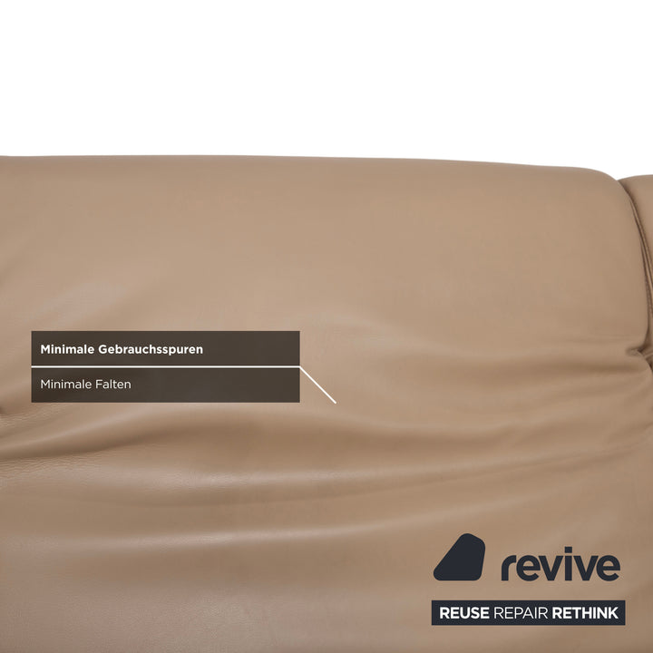 Koinor Leder Ecksofa Creme Beige manuelle Funktion Sofa Couch