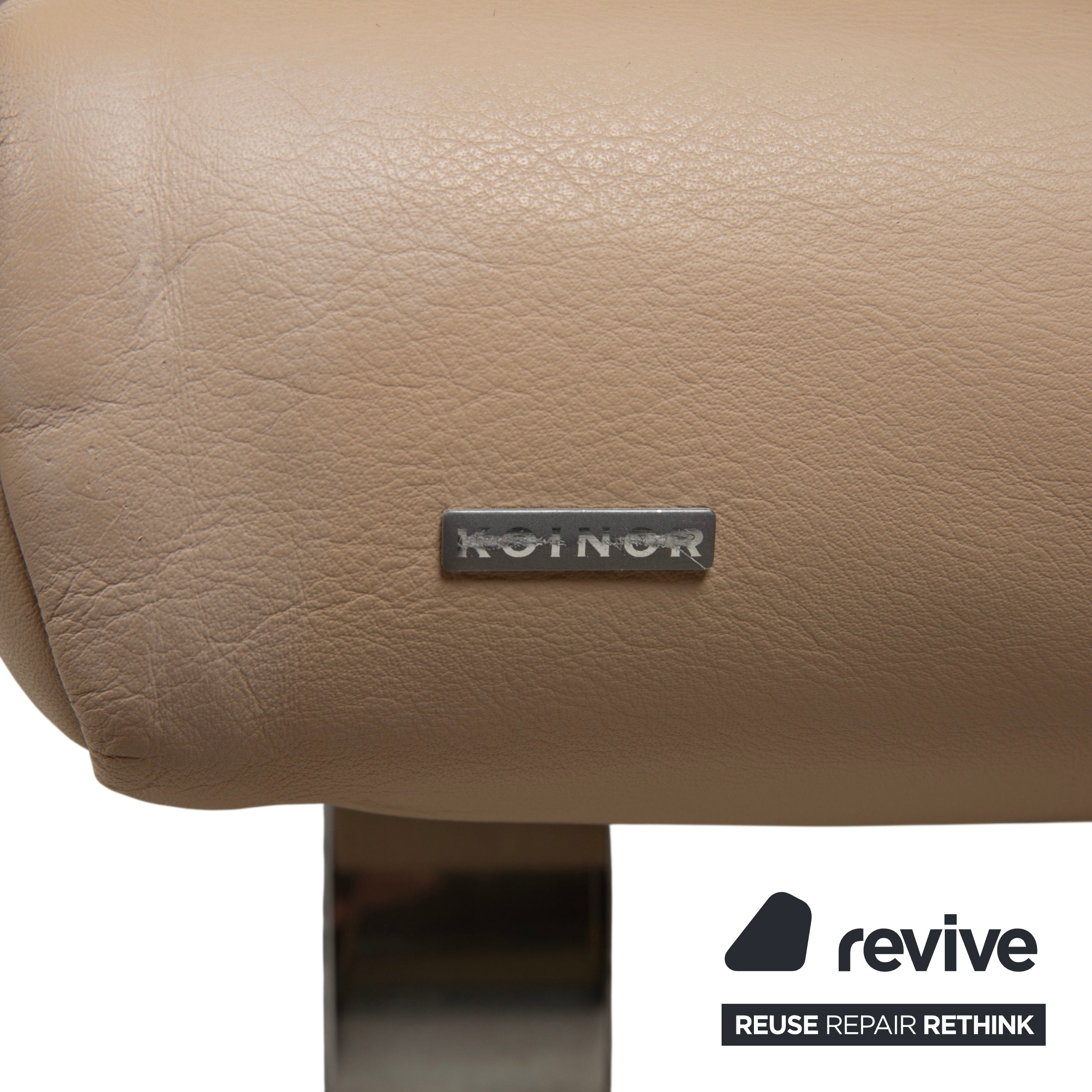 Koinor Leder Ecksofa Creme Beige manuelle Funktion Sofa Couch