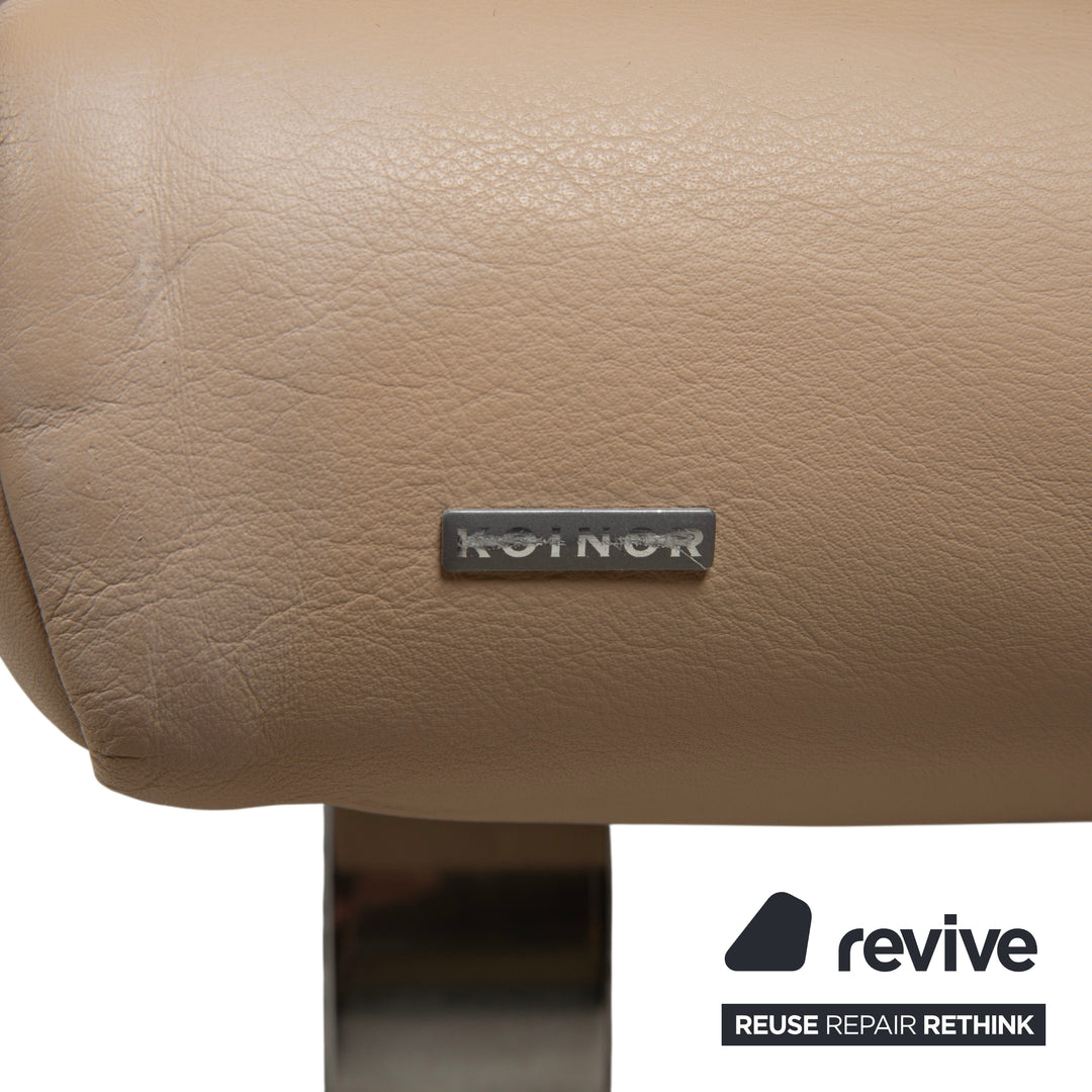 Koinor Leder Ecksofa Creme Beige manuelle Funktion Sofa Couch