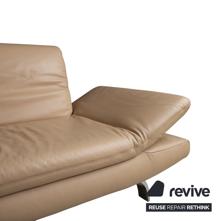 Koinor Leder Ecksofa Creme Beige manuelle Funktion Sofa Couch