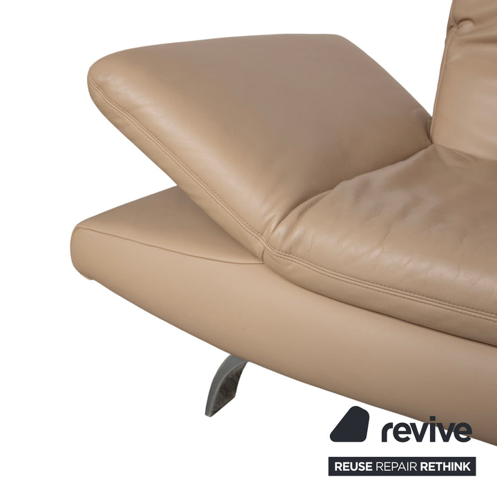Koinor Leder Ecksofa Creme Beige manuelle Funktion Sofa Couch