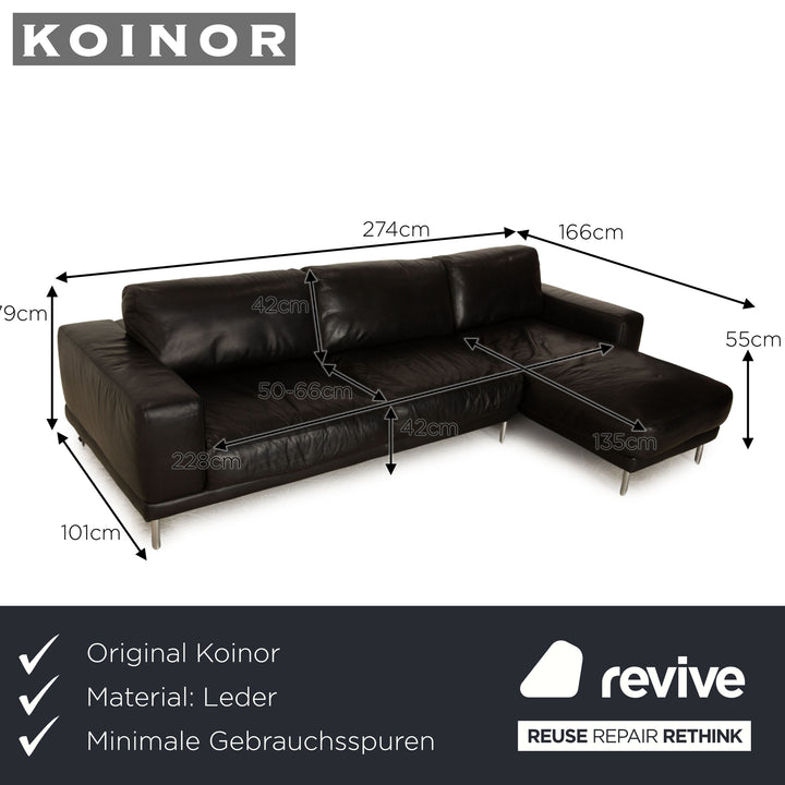 Koinor Leder Ecksofa Schwarz Recamiere Rechts Sofa Couch