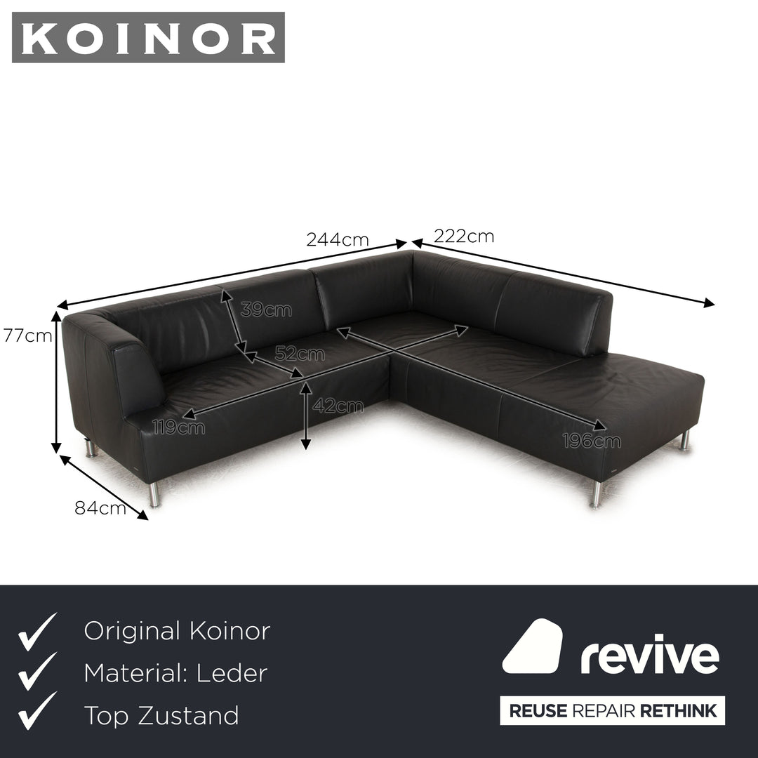 Koinor Leder Ecksofa Schwarz Sofa Couch