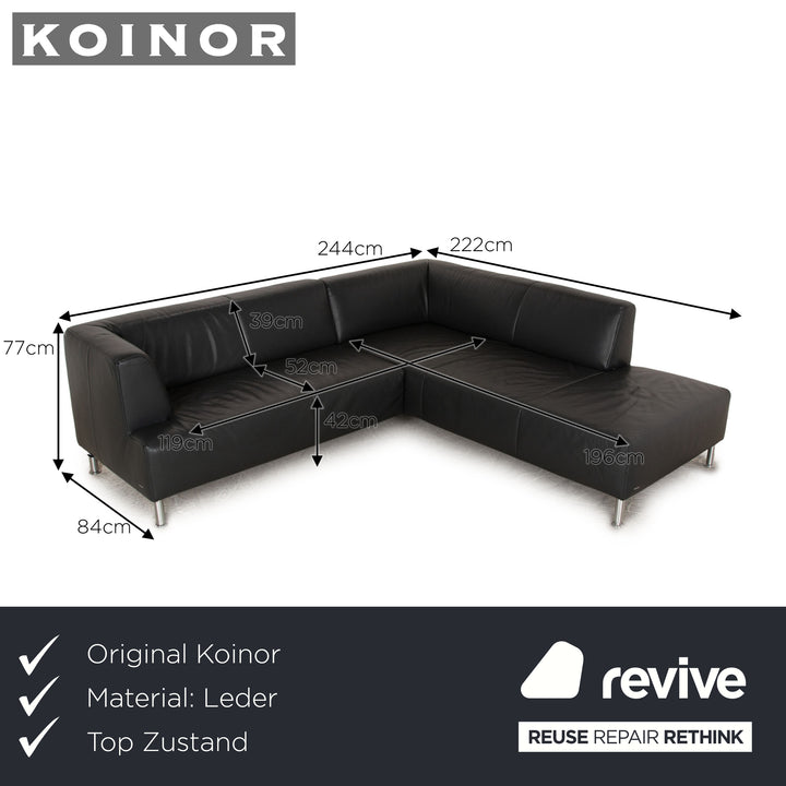Koinor Leder Ecksofa Schwarz Sofa Couch