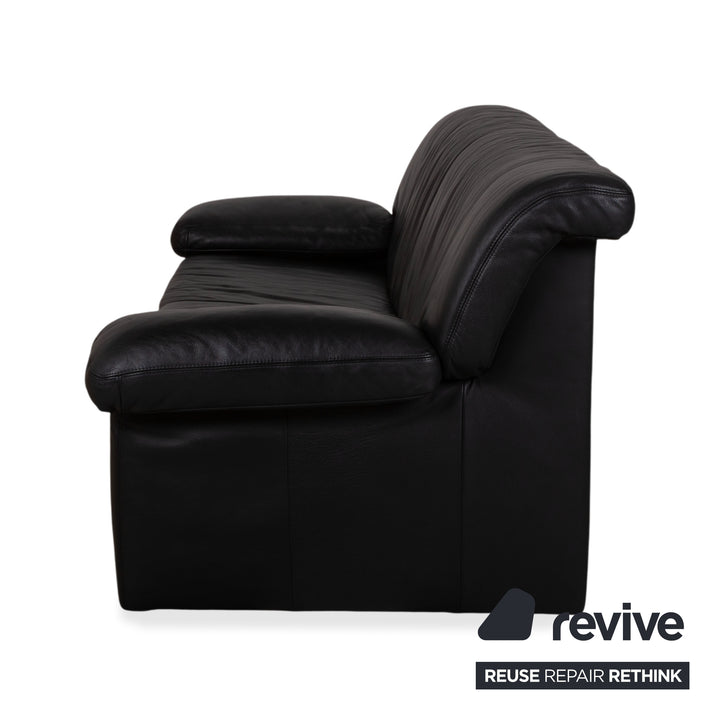 Koinor Leather Suite Three-seater Two-seater Black Sofa Couch