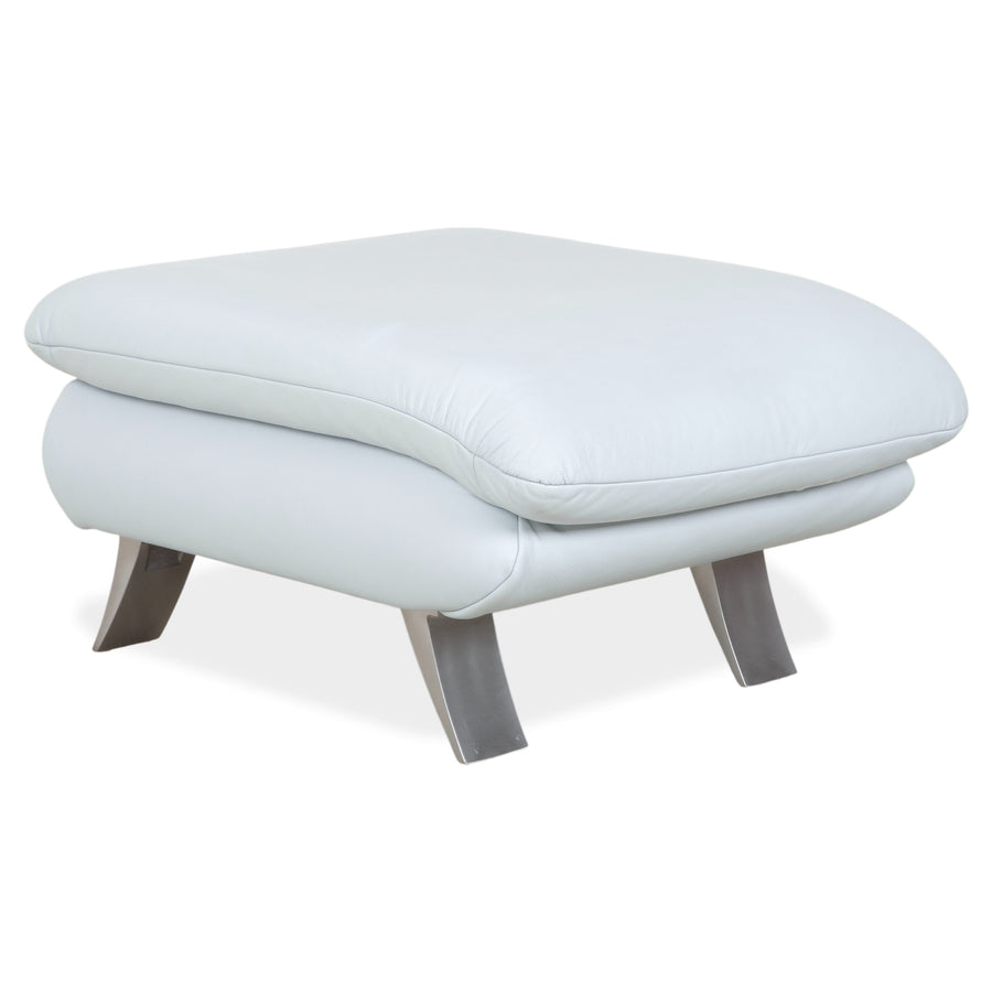 Koinor Leather Stool Blue Grey White