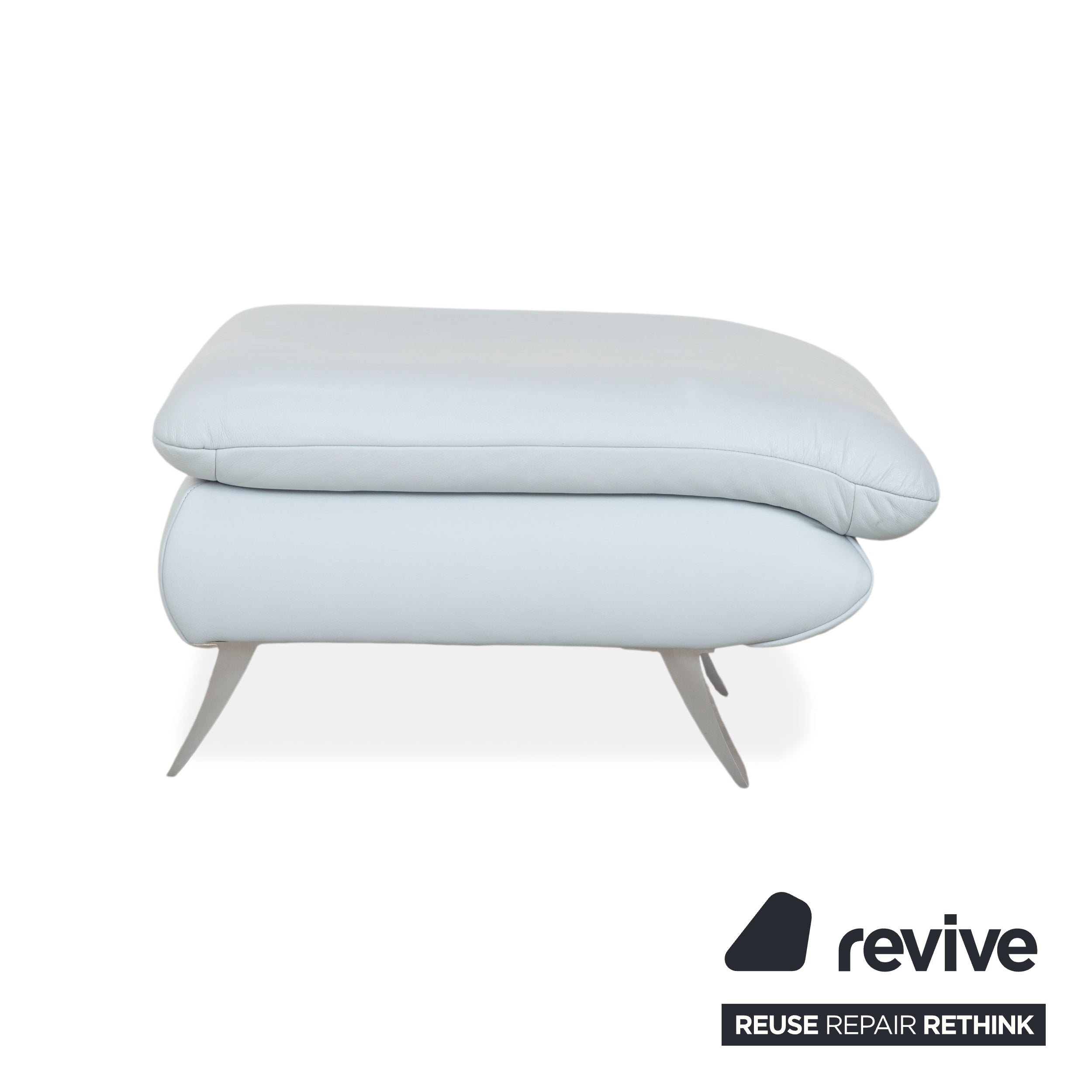 Koinor Leder Hocker Blau Grau Weiß