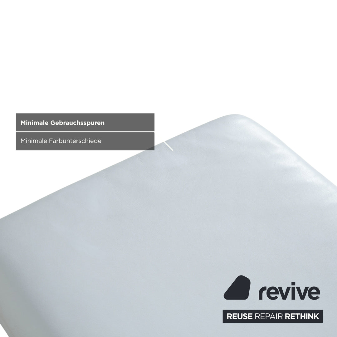 Koinor Leder Hocker Blau Grau Weiß