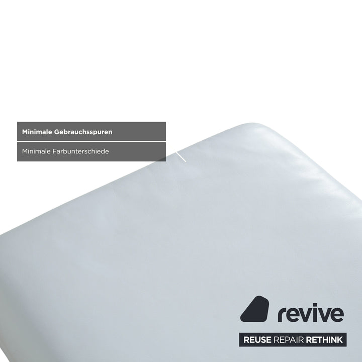 Koinor Leder Hocker Blau Grau Weiß