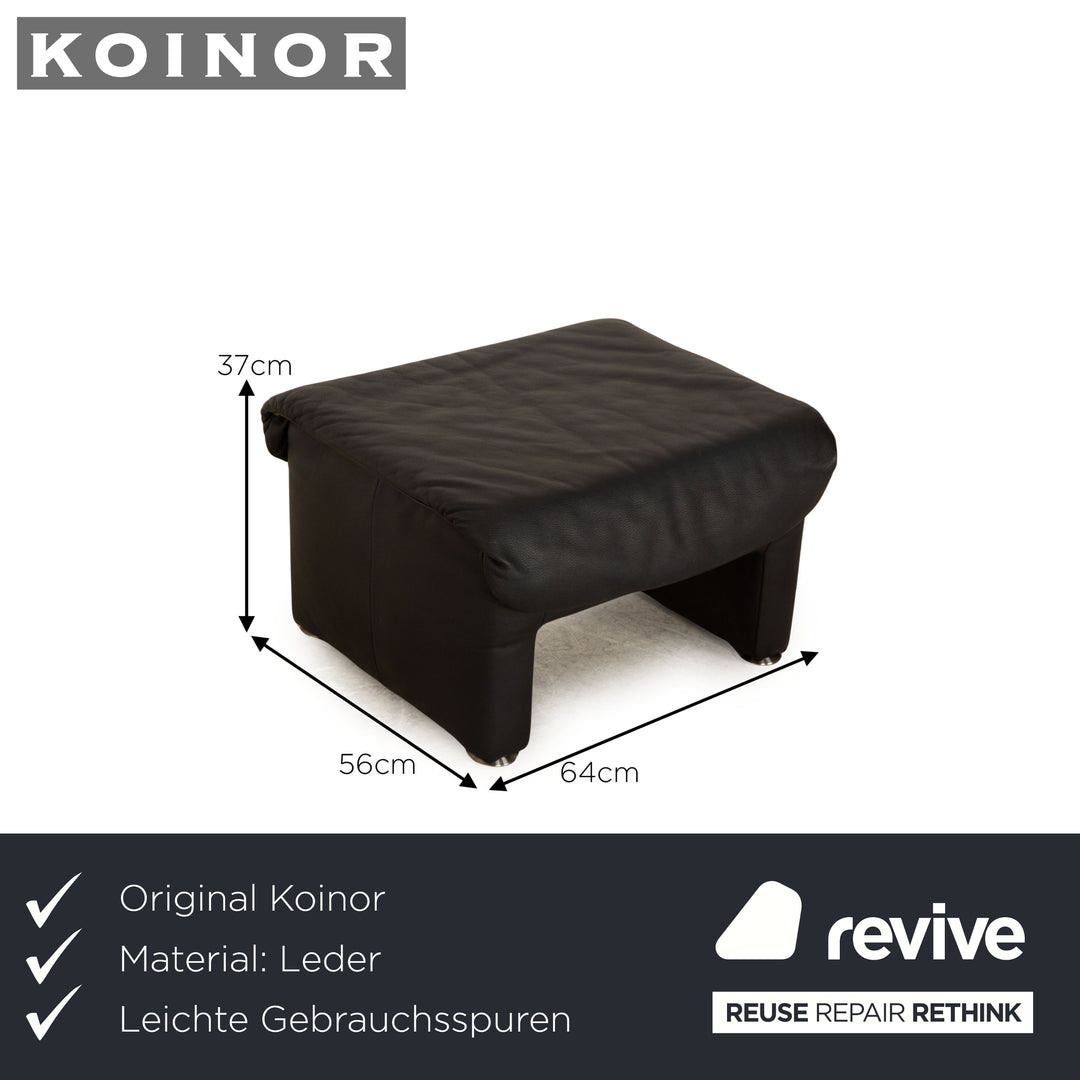 Koinor leather stool dark blue