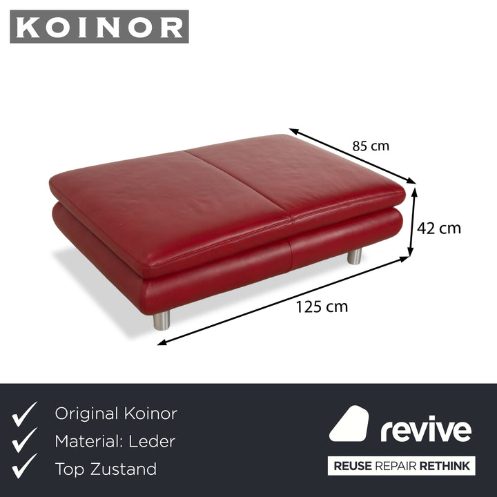Tabouret en cuir rouge Koinor