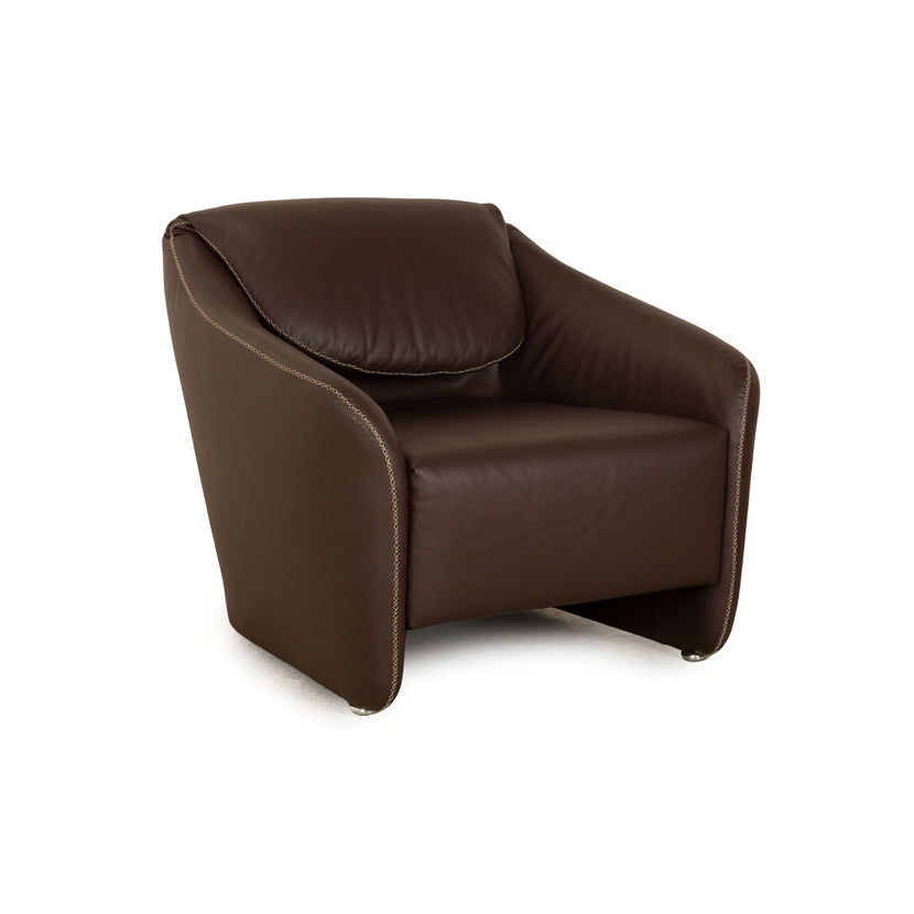 Koinor leather armchair brown manual function