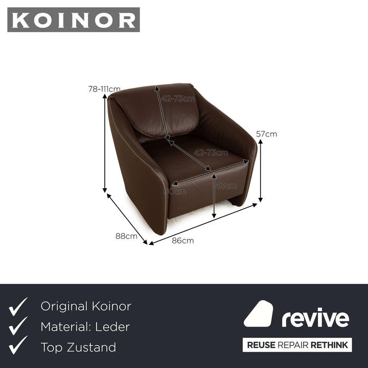 Koinor leather armchair brown manual function
