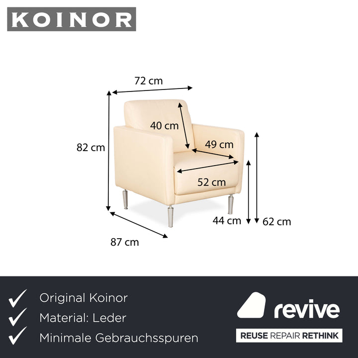Fauteuil en cuir Koinor Crème Beige Sable