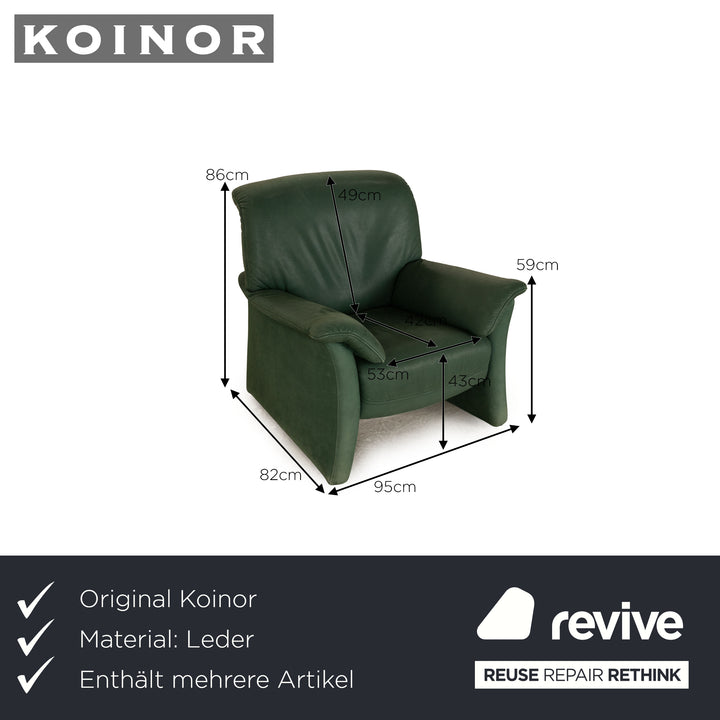 Koinor leather armchair set green