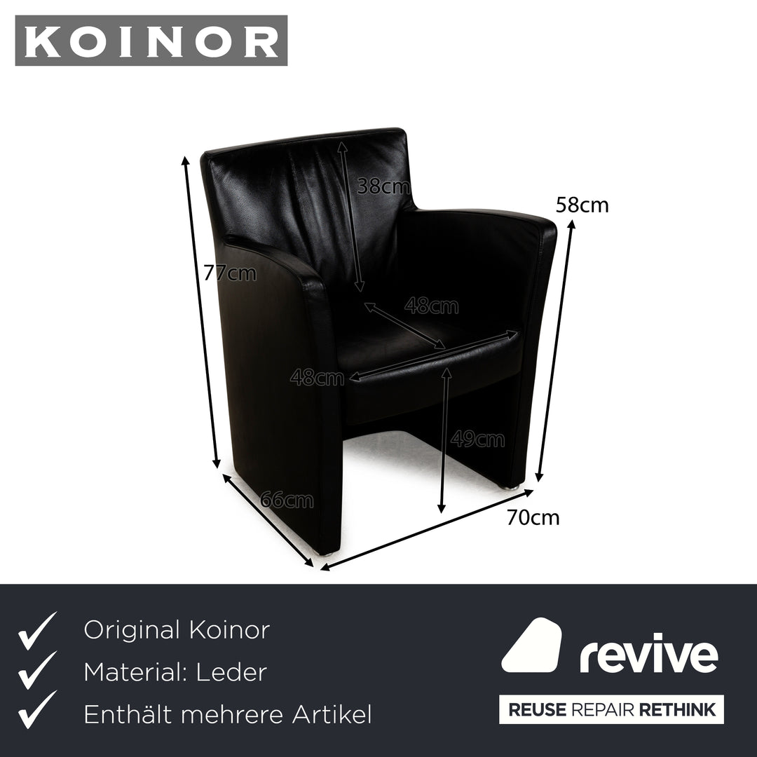 Koinor Leder Sessel Garnitur Schwarz Set