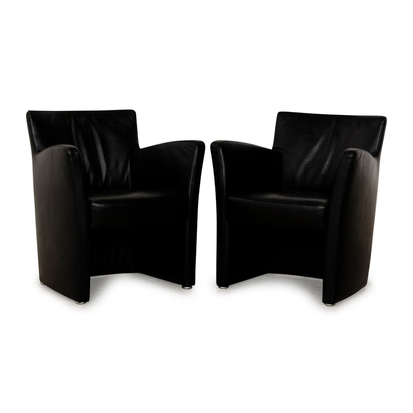 Koinor Leather Armchair Set Black Set