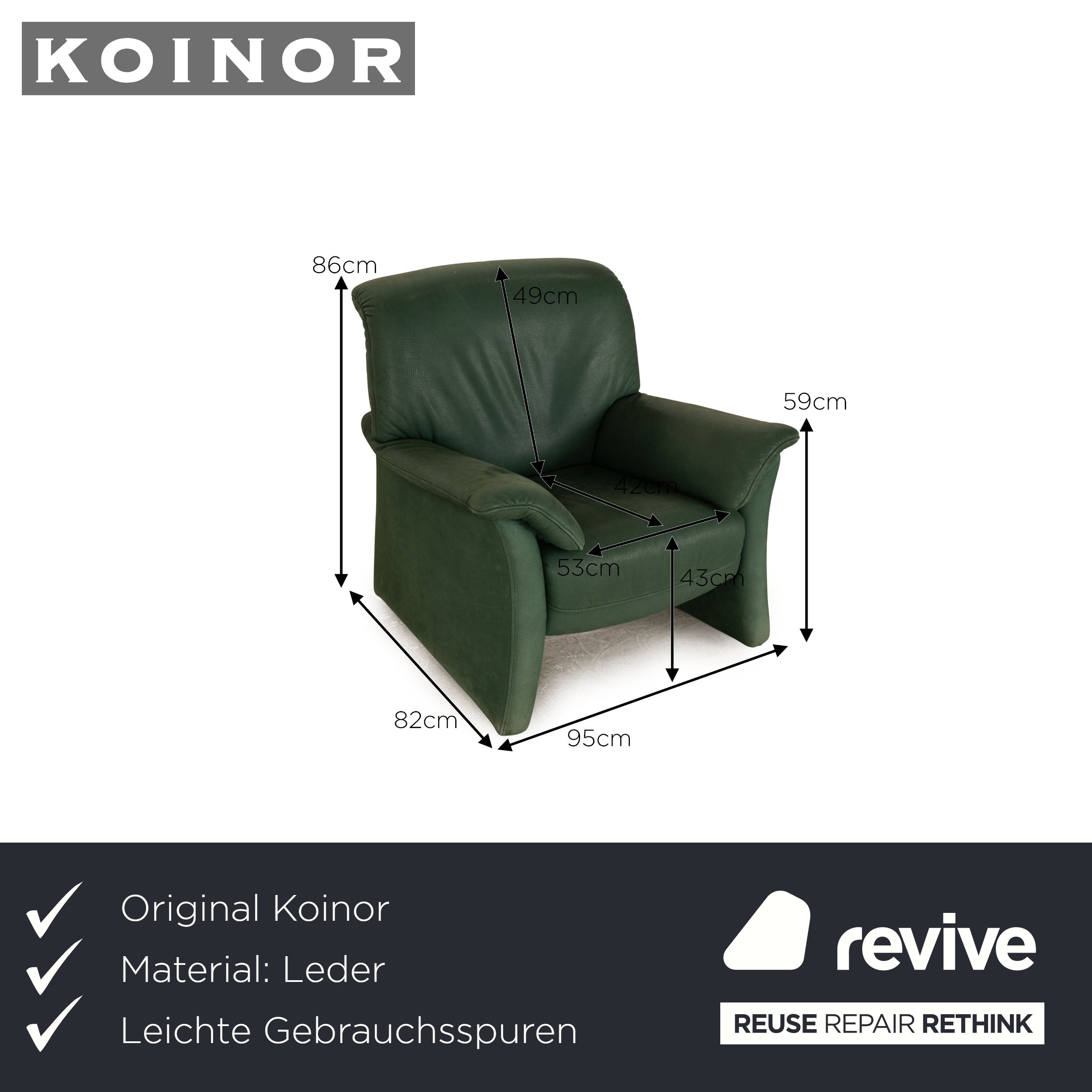 Koinor Leder Sessel Grün