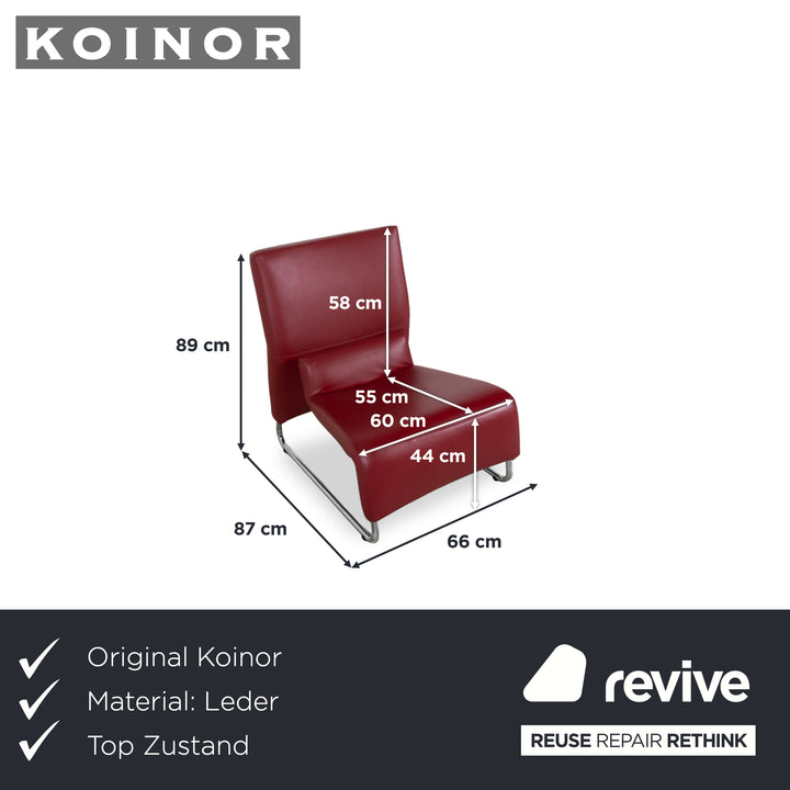 Koinor Leder Sessel Rot