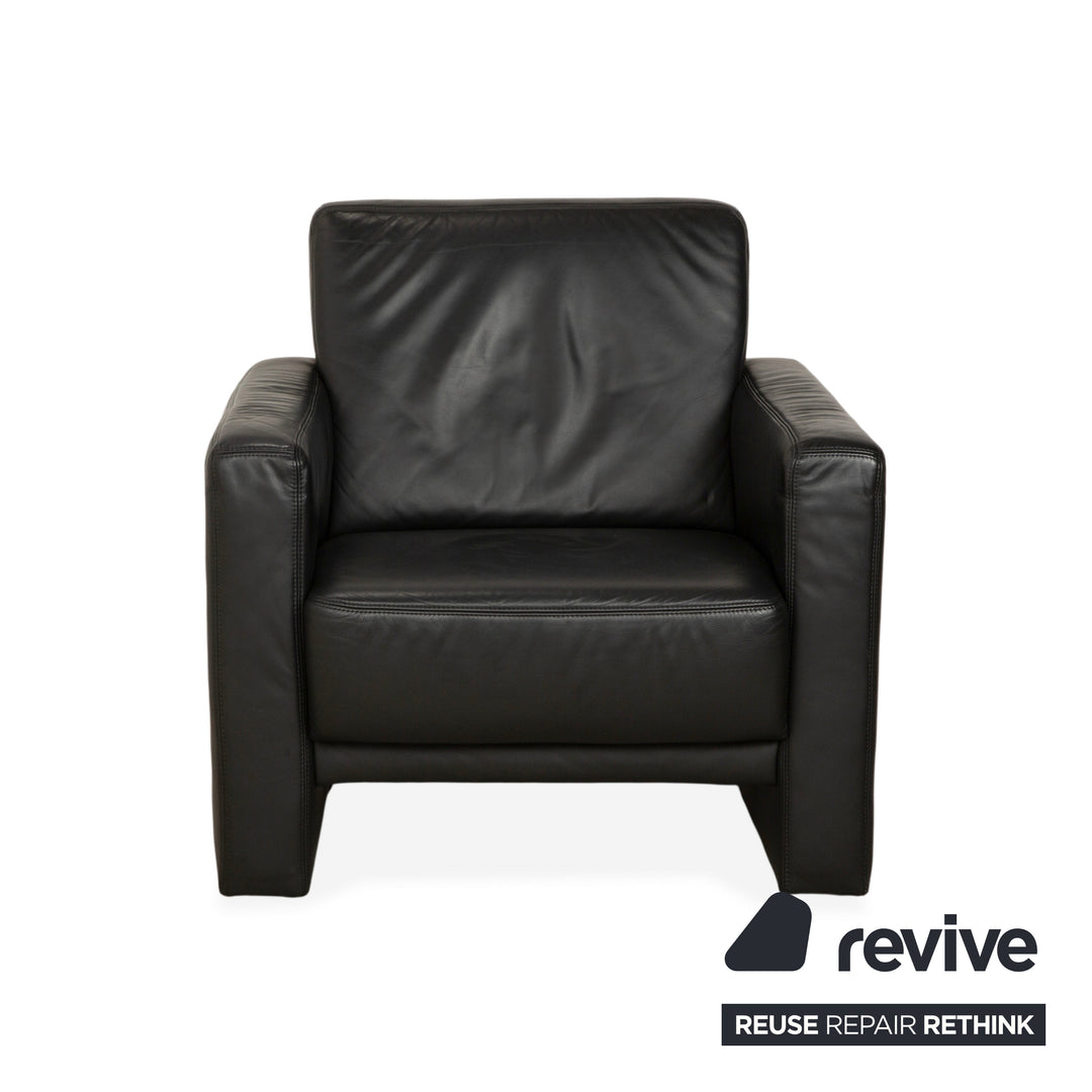 Fauteuil en cuir Koinor Noir
