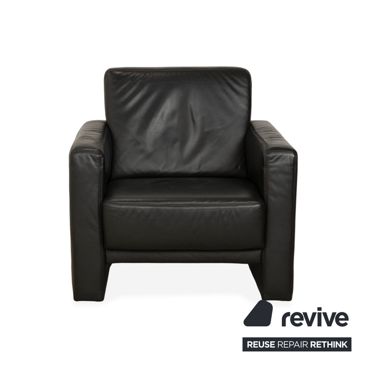 Fauteuil en cuir Koinor Noir