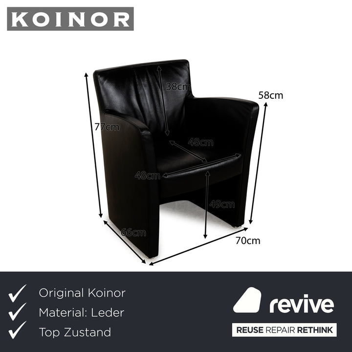 Fauteuil en cuir Koinor Noir