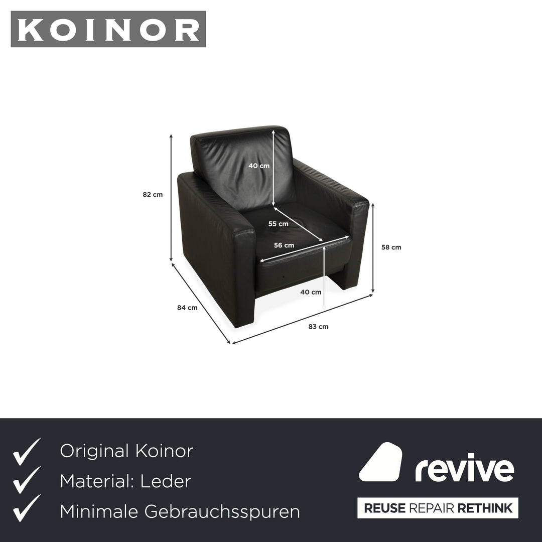Fauteuil en cuir Koinor Noir
