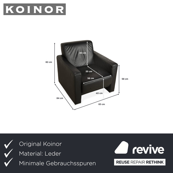 Fauteuil en cuir Koinor Noir