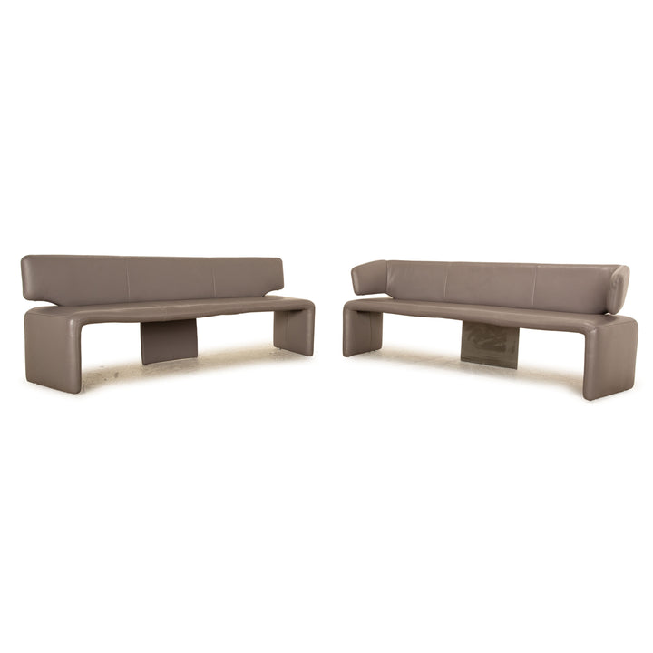 Ensemble banquette en cuir Koinor salle à manger gris