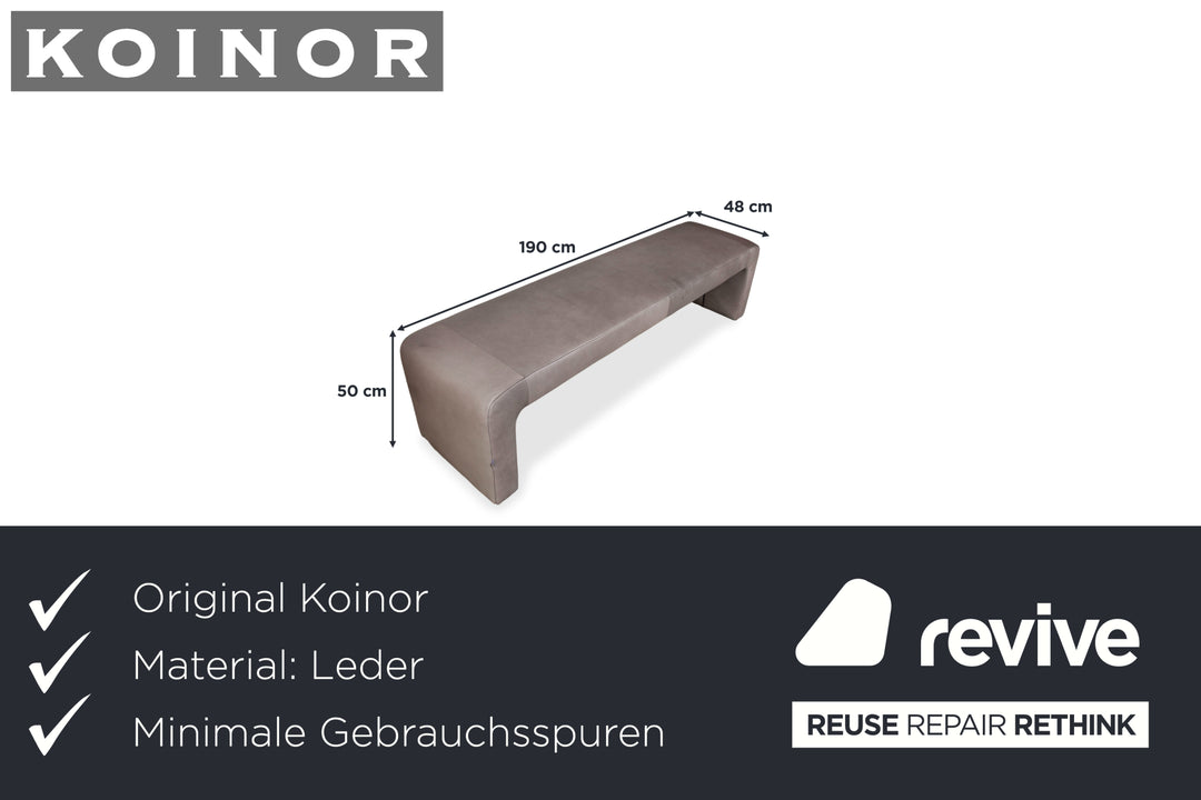 Koinor Leder Sitzbank Grau Anthrazit