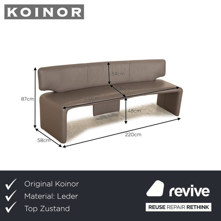 Koinor Leder Sitzbank Grau Esszimmer