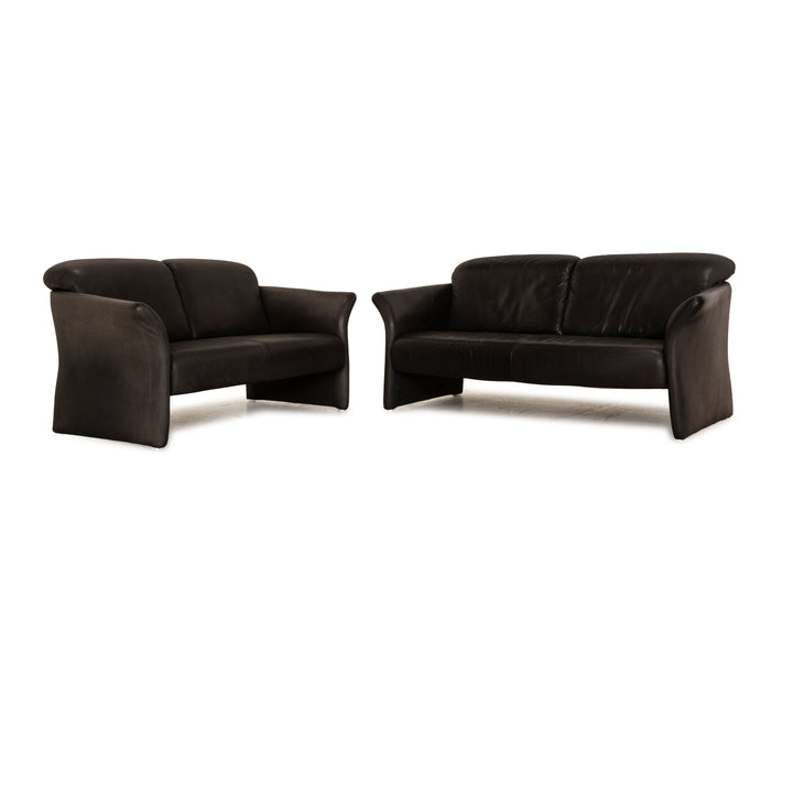 Koinor leather sofa set 2x two-seater anthracite