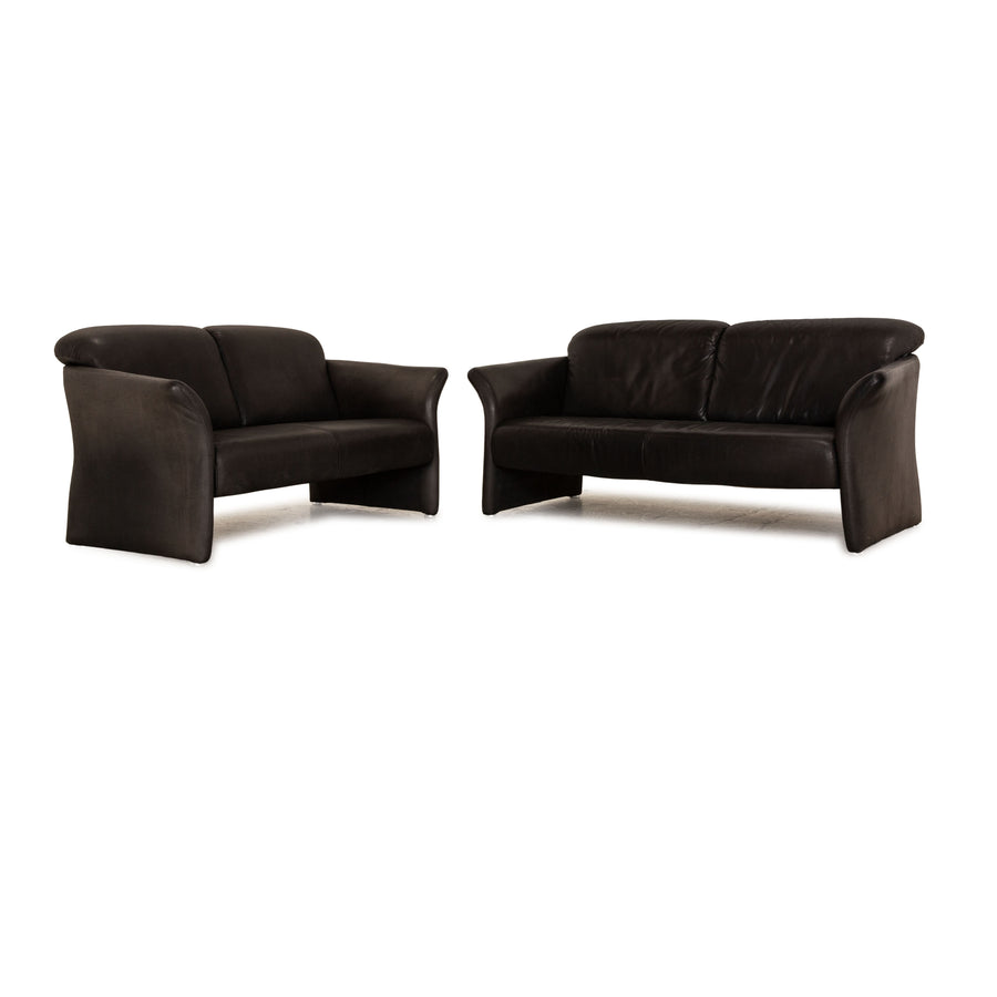 Koinor Leder Sofa Garnitur 2x Zweisitzer Anthrazit