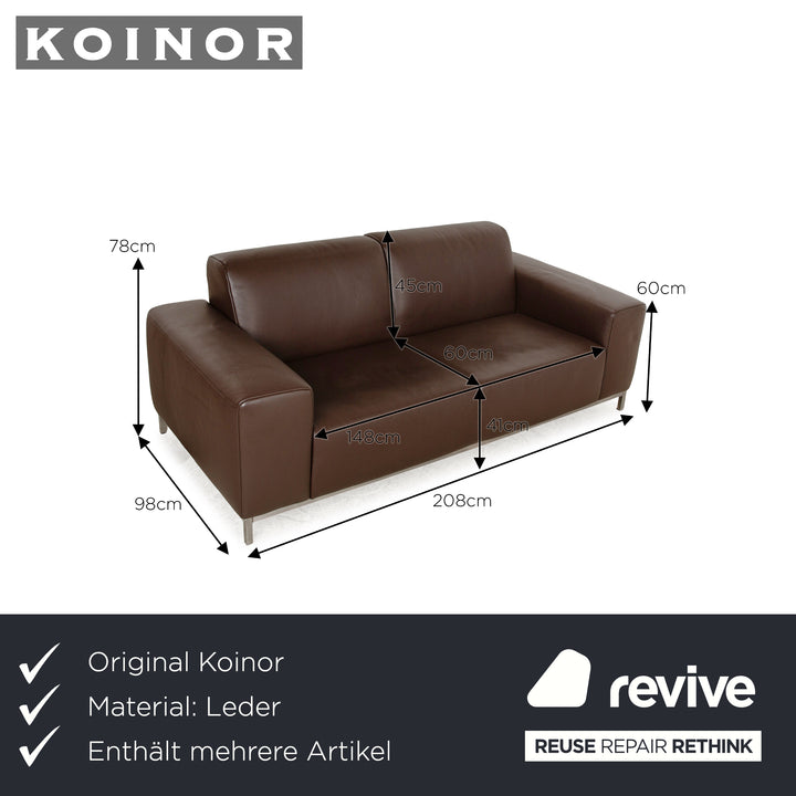 Koinor leather sofa set brown three-seater two-seater armchair couch