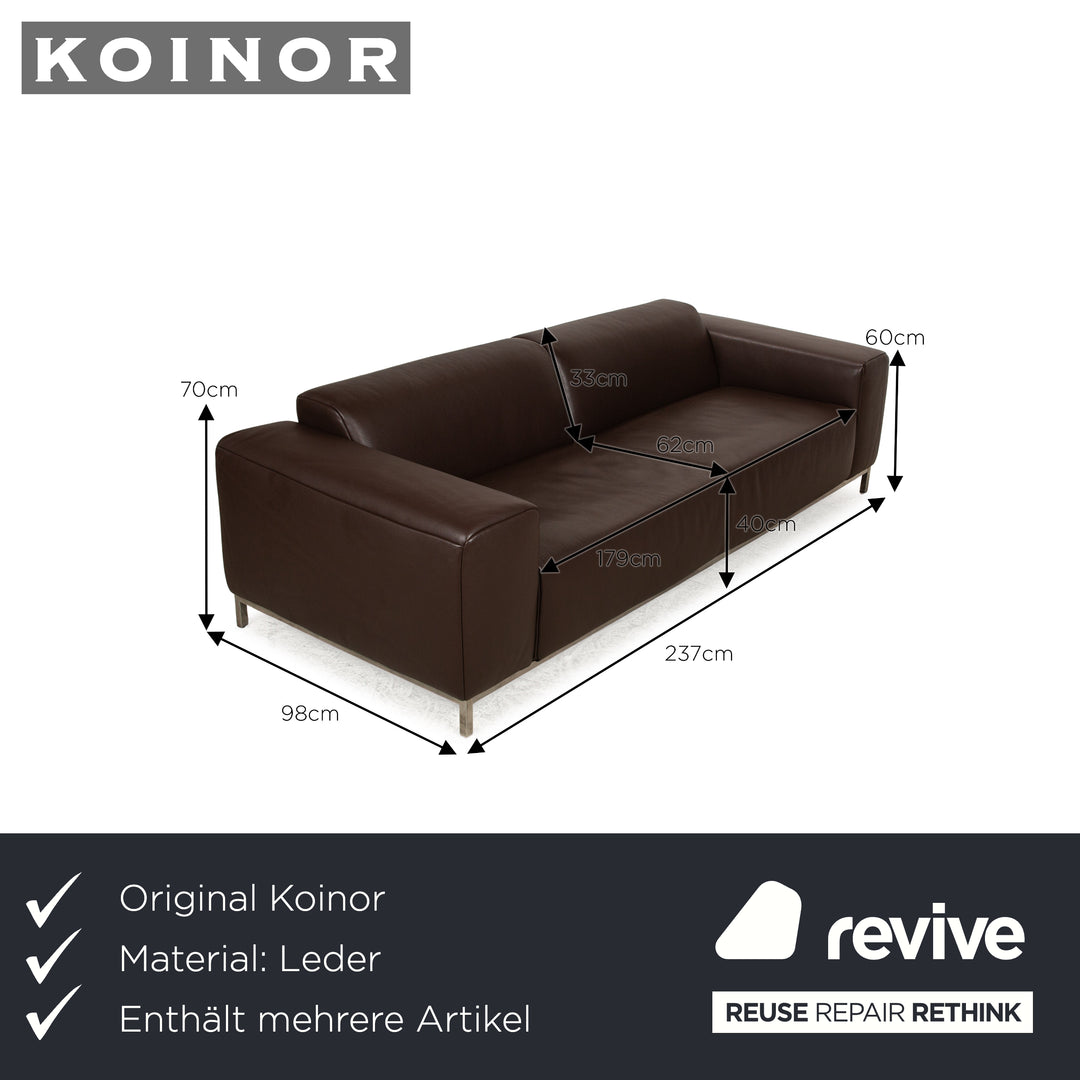 Koinor Leder Sofa Garnitur Braun Dreisitzer Zweisitzer Sessel Couch