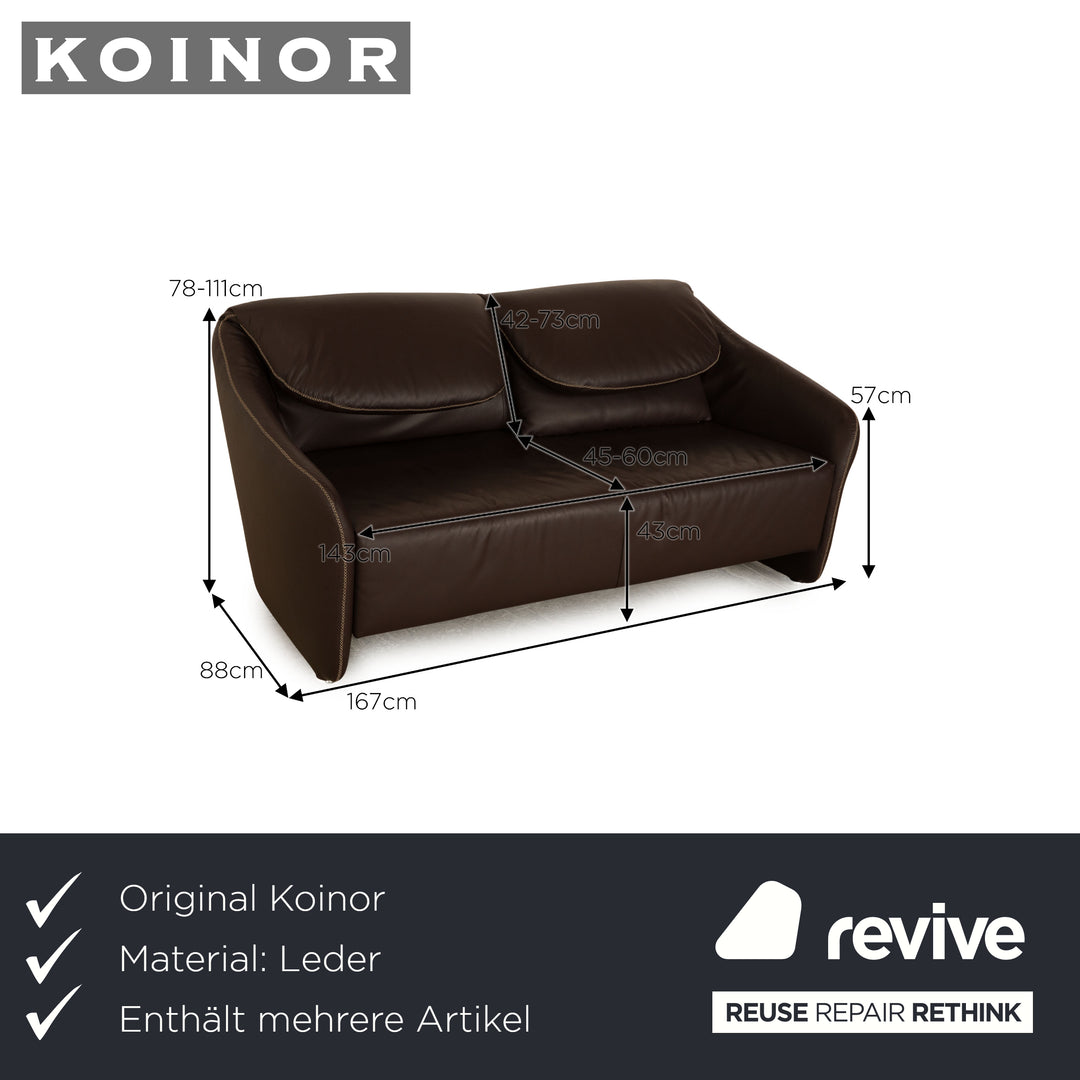 Koinor leather sofa set brown two-seater armchair stool three-seater manual function sofa couch