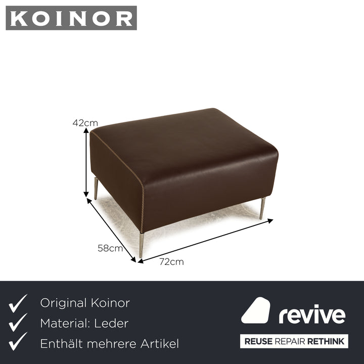 Koinor Leder Sofa Garnitur Braun Zweisitzer Sessel Hocker Dreisitzer manuelle Funktion Sofa Couch