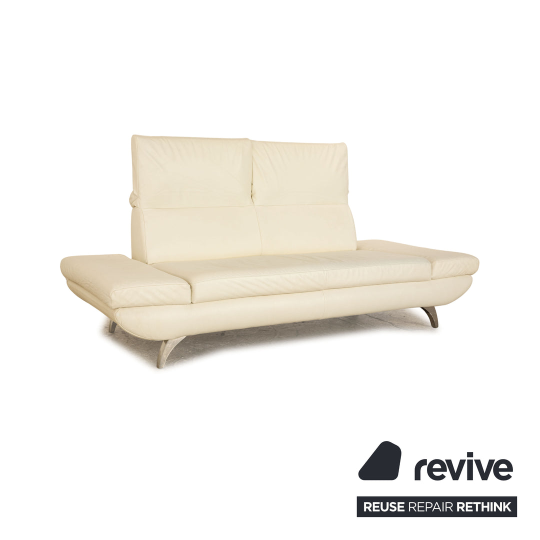 Koinor Leder Sofa Garnitur Creme manuelle Funktion 2x Zweisitzer Couch